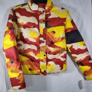 Nwt Artistix Camouflage Paint Puffer Jacket Coat Womens/juniors Size Small